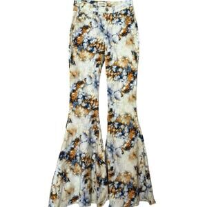 SHYANNE flare soft stretch bell bottom tie dye print jeans 27 super flared y2k